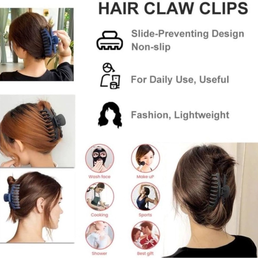 4 pk hair Black Hair Claw Clips